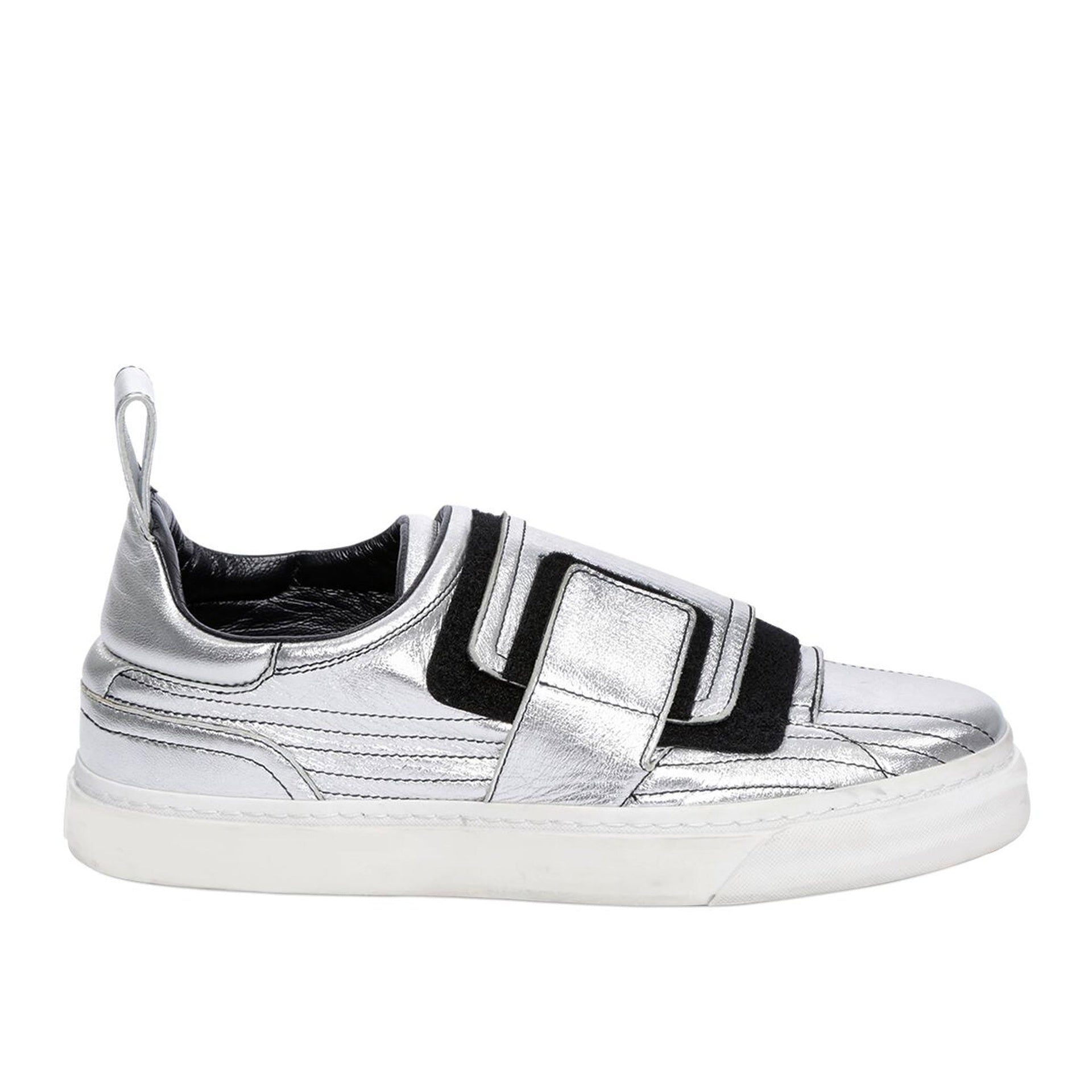 Paco Rabbane Crackled Metallic Leather Sneakers - WOMEN SHOES - PACO RABBANE - Tluxy New