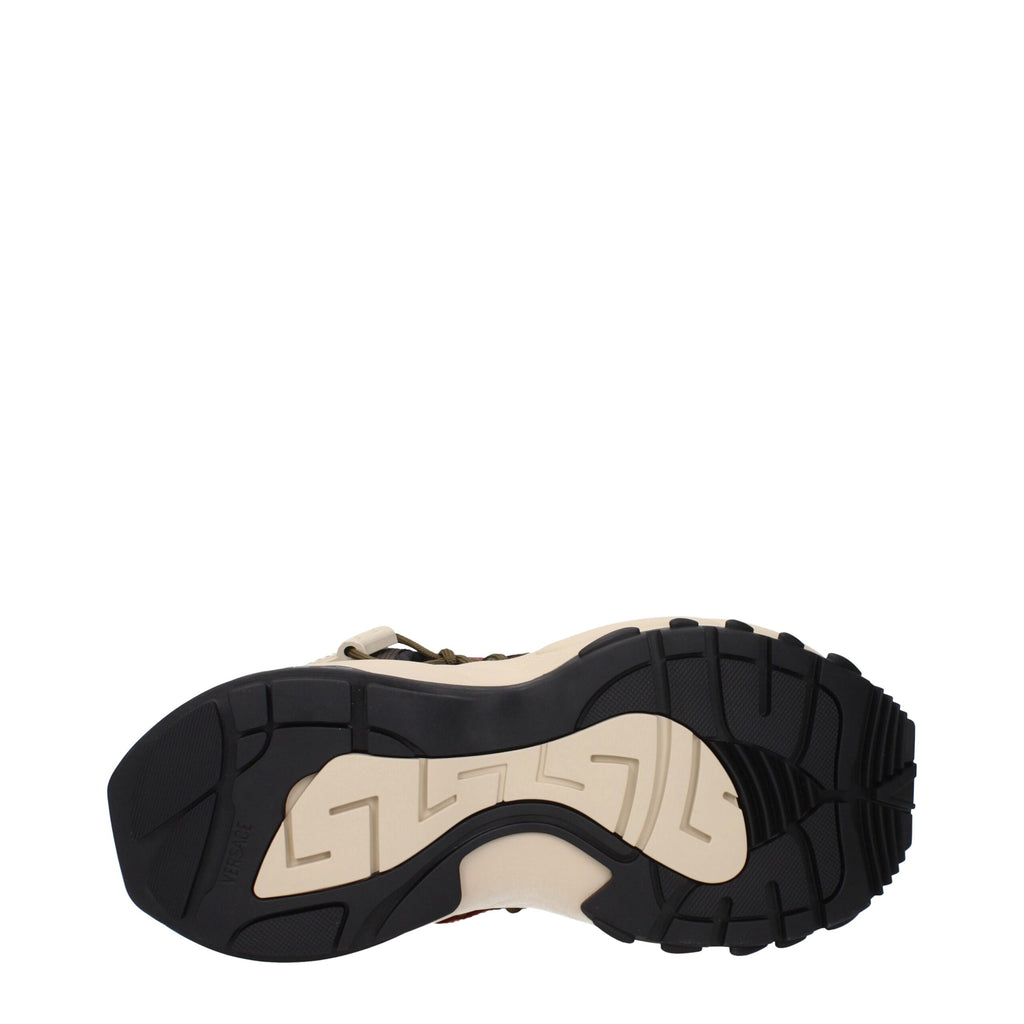 Versace Beige Leather Athletic Sneakers