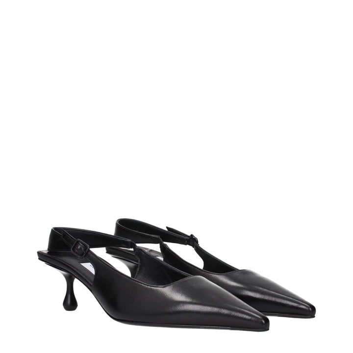 Jimmy Choo Black Leather Flat Sandals