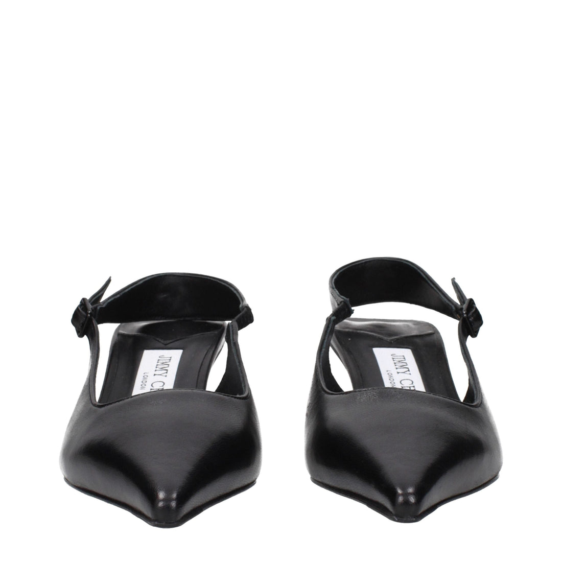 Jimmy Choo Black Leather Flat Sandals