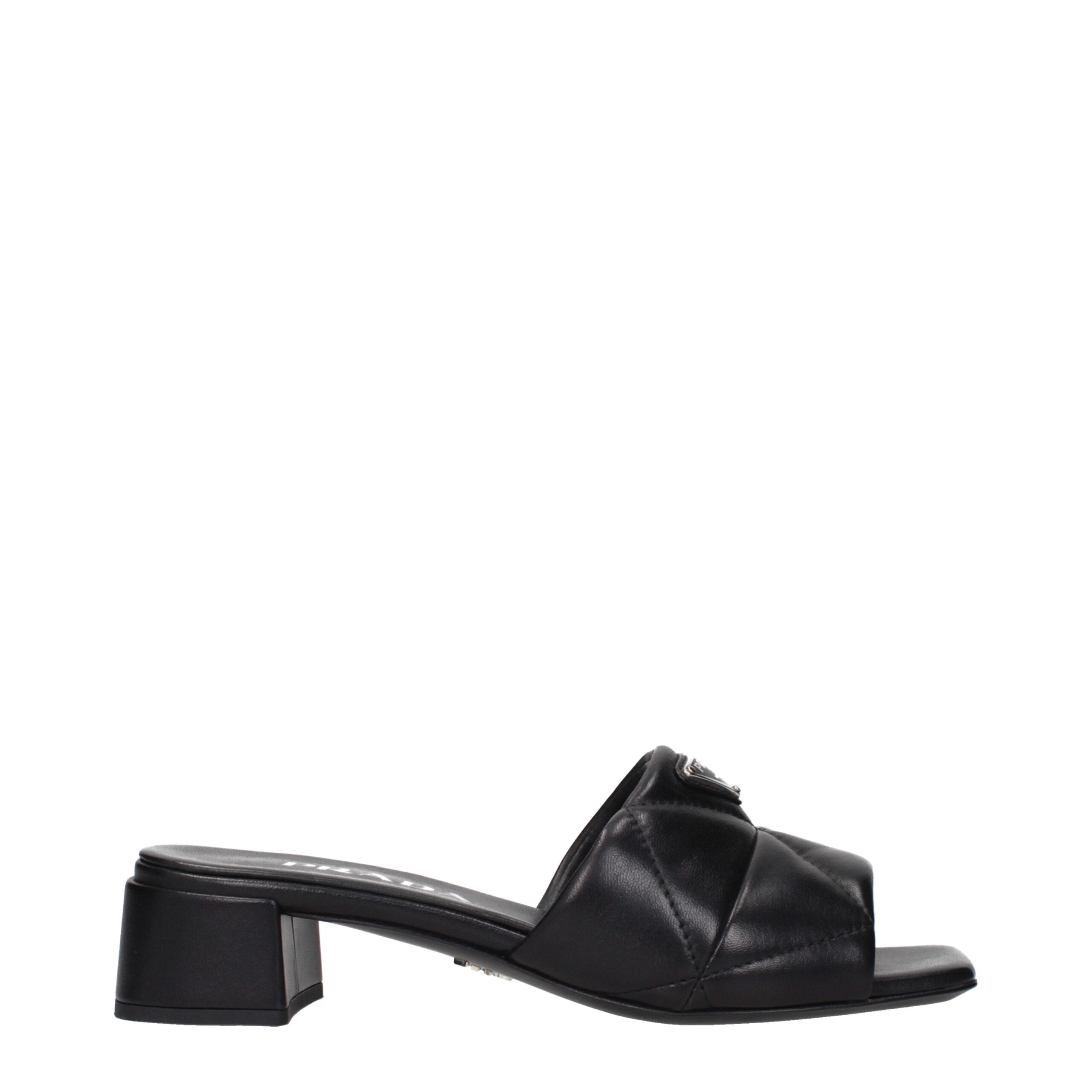 Prada Black Leather Sandals