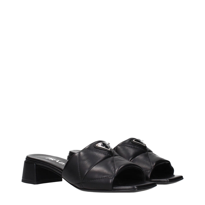 Prada Black Leather Sandals