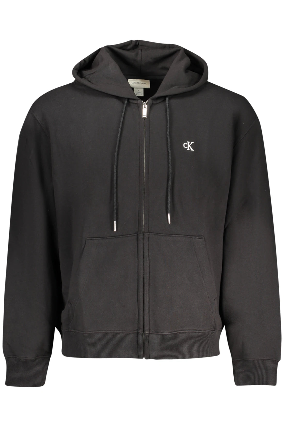 CALVIN KLEIN MEN&#39;S BLACK ZIP-UP SWEATSHIRT