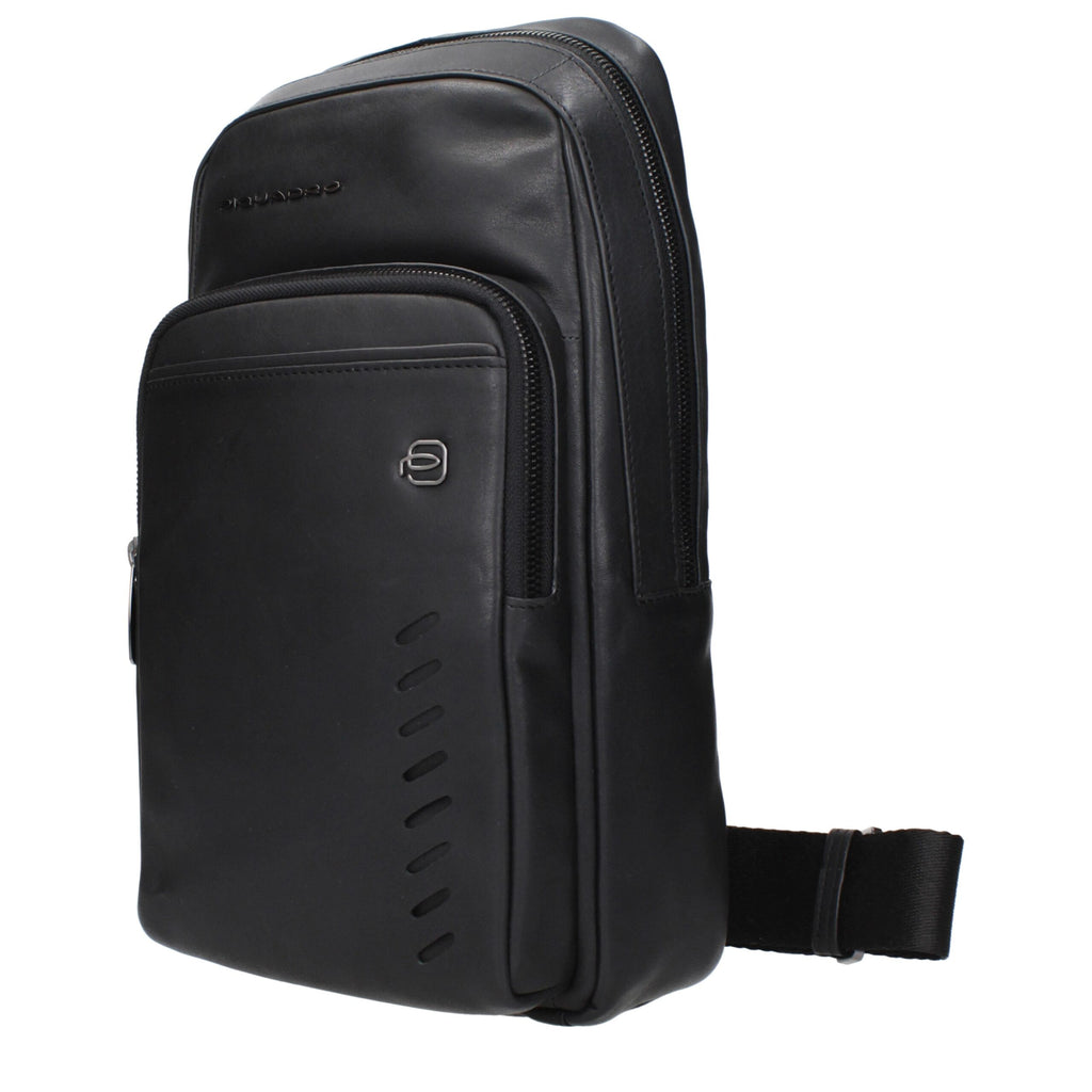 Piquadro Black Leather Crossbody Bags