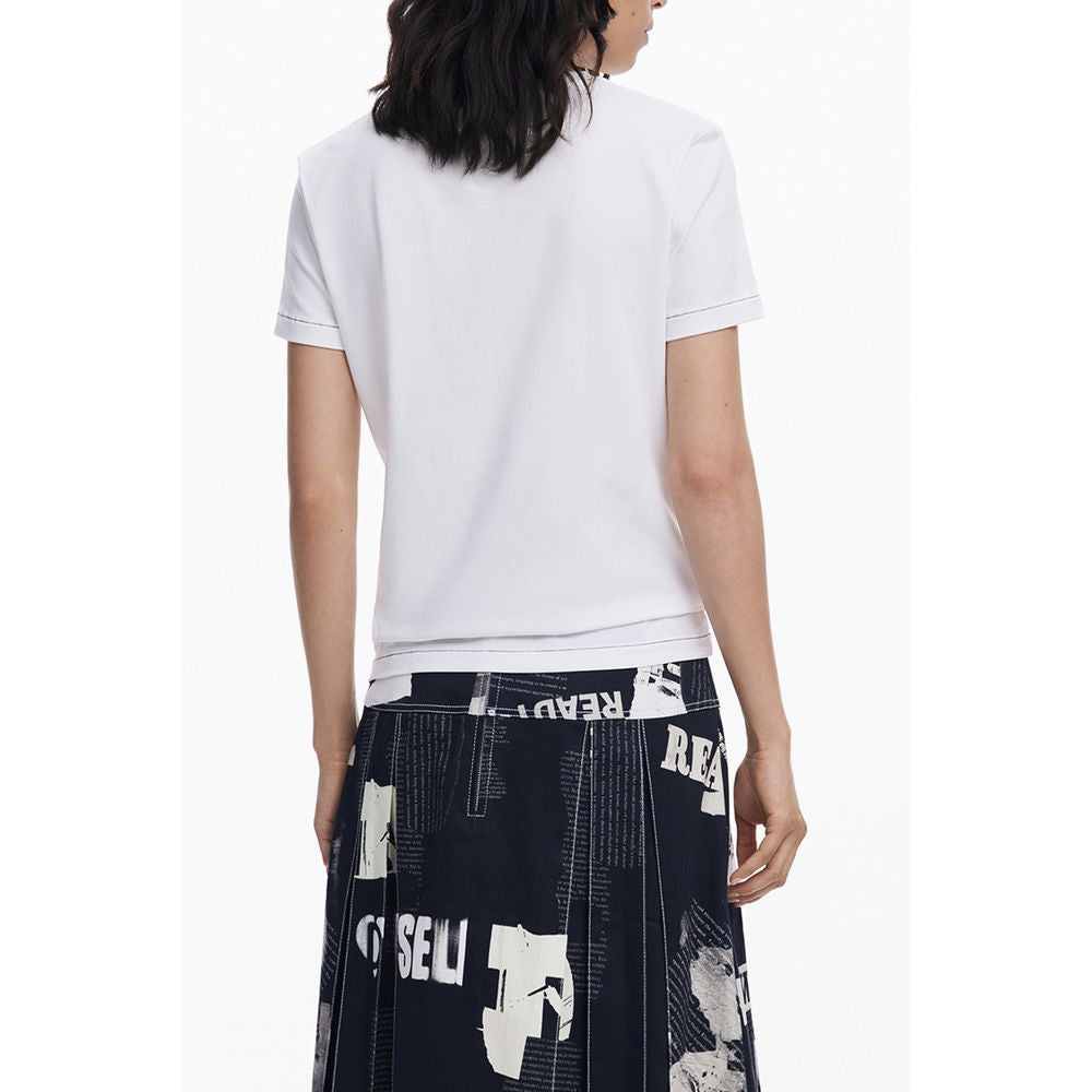 Desigual White Cotton Tops & T-Shirt
