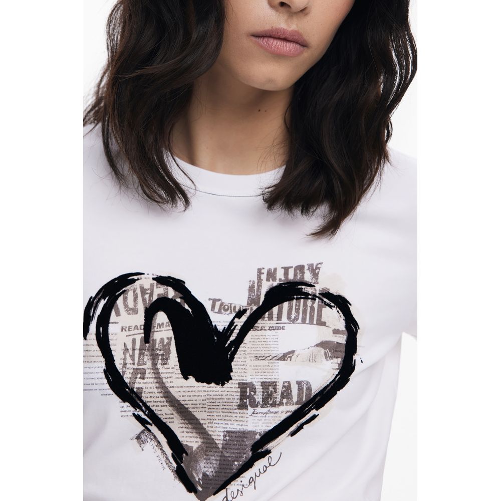 Desigual White Cotton Tops & T-Shirt