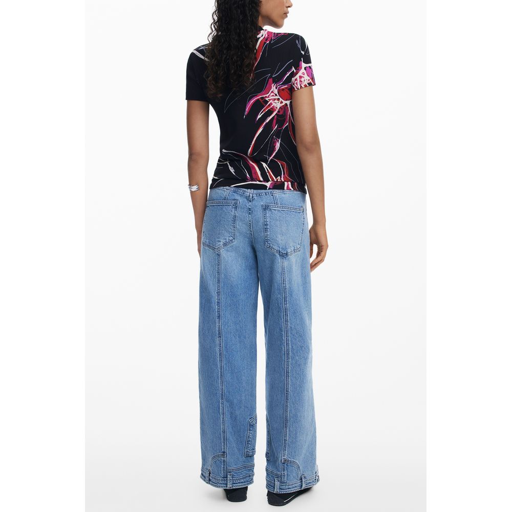 Desigual Black Elastane Tops & T-Shirt