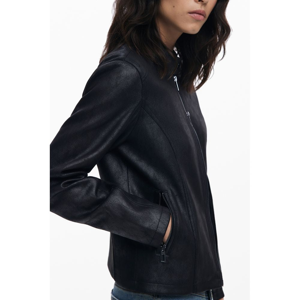 Desigual Black Polyester Jackets & Coat