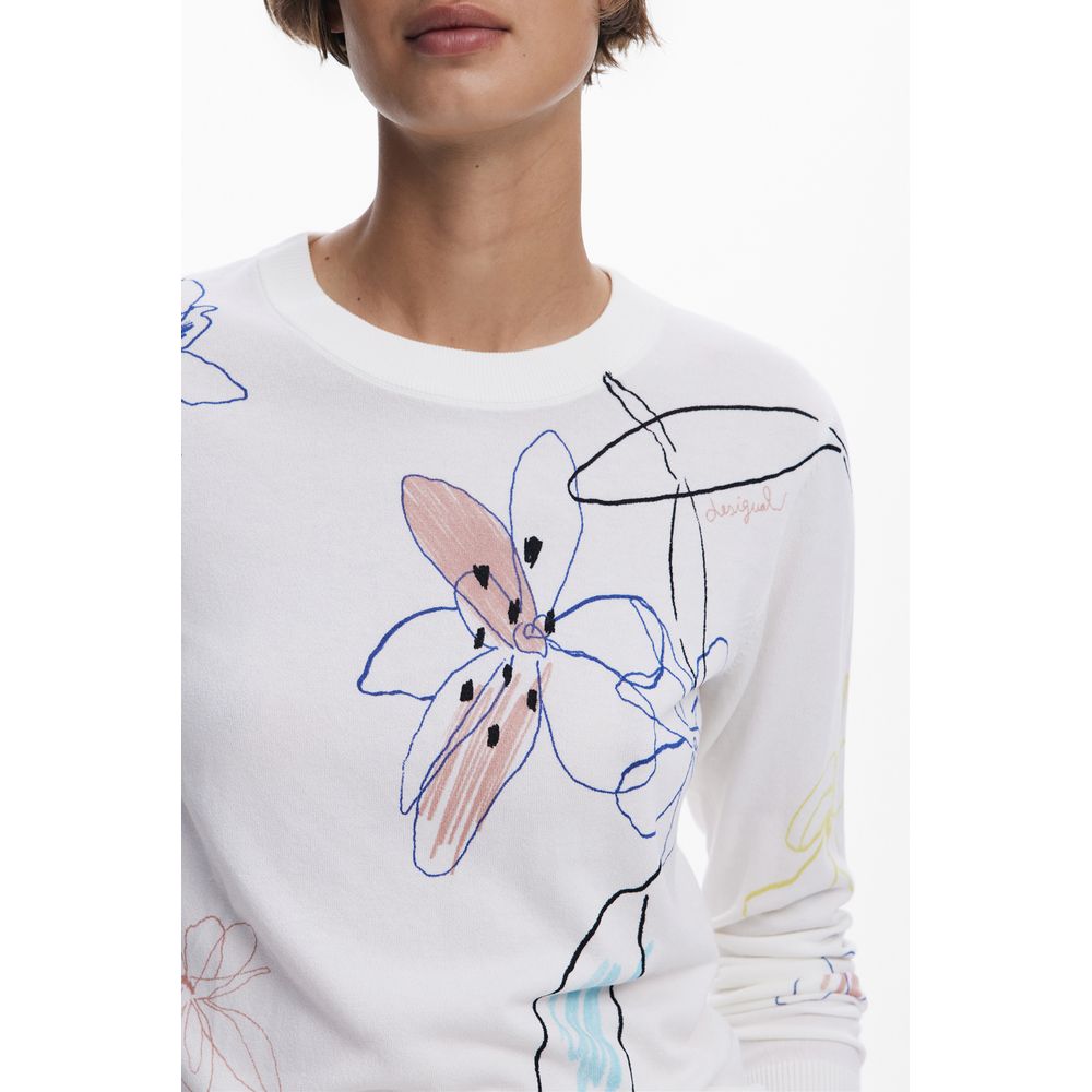 Desigual White Viscose Sweater