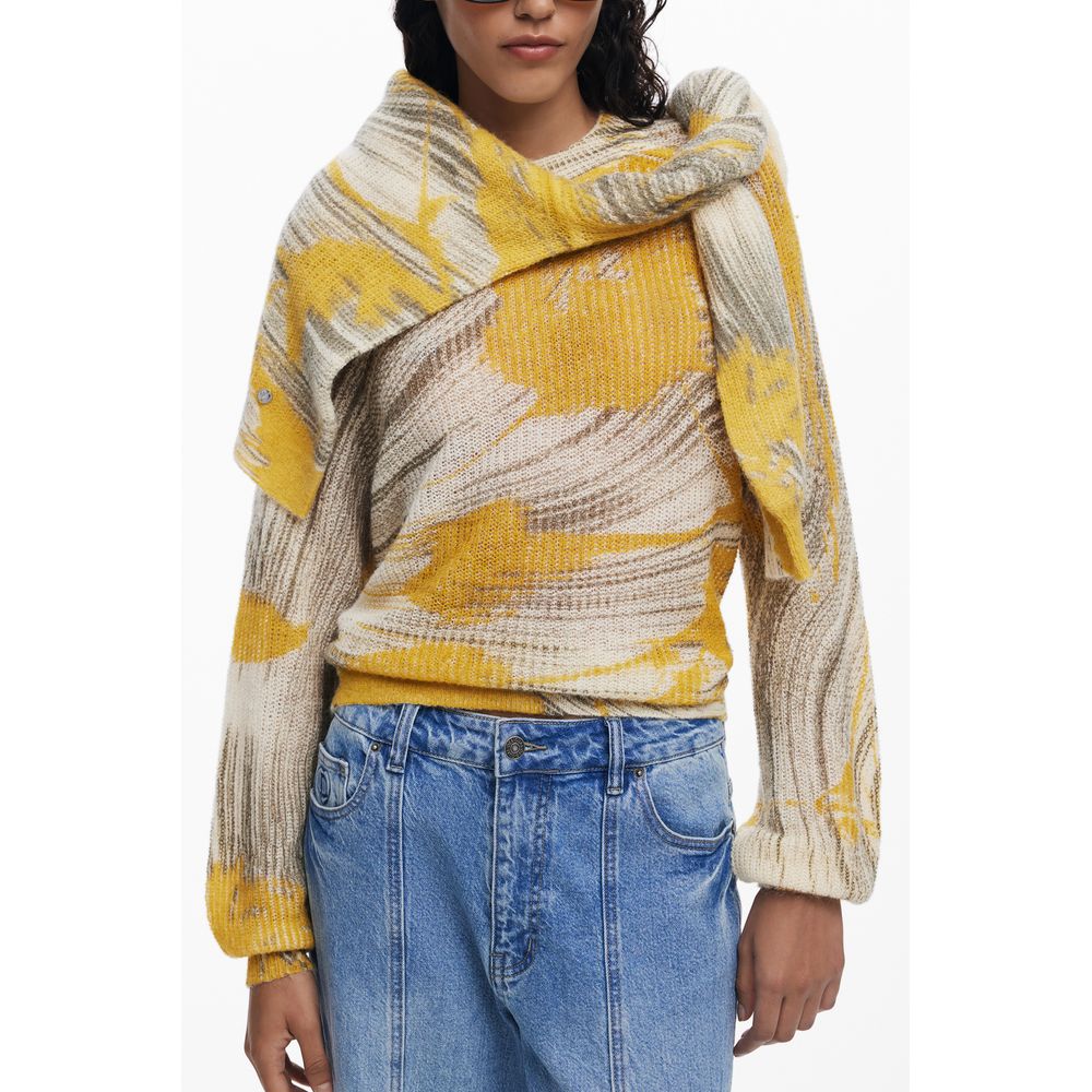 Desigual Yellow Wool Sweater