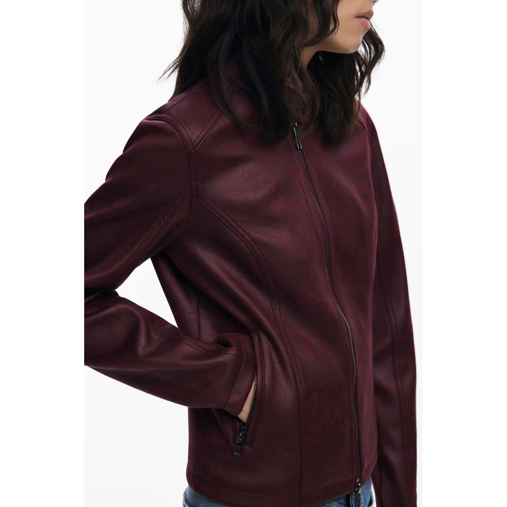 Desigual Red Polyester Jackets & Coat