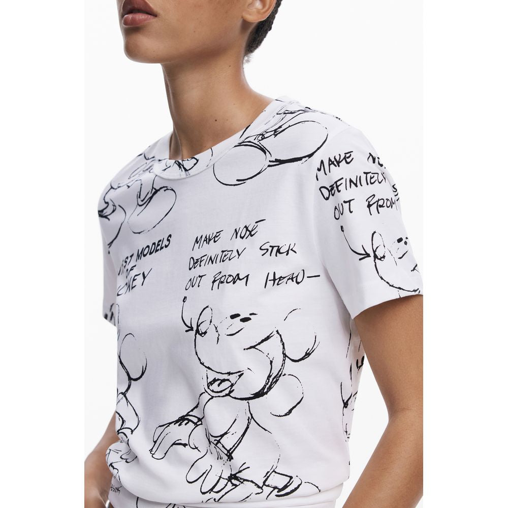 Desigual White Cotton Tops & T-Shirt