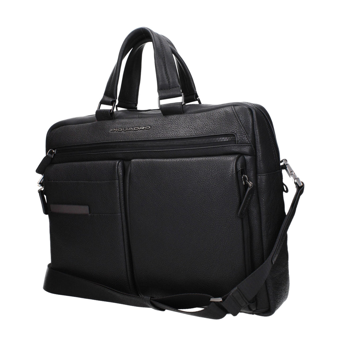Piquadro Black Leather Business And Laptop Bag