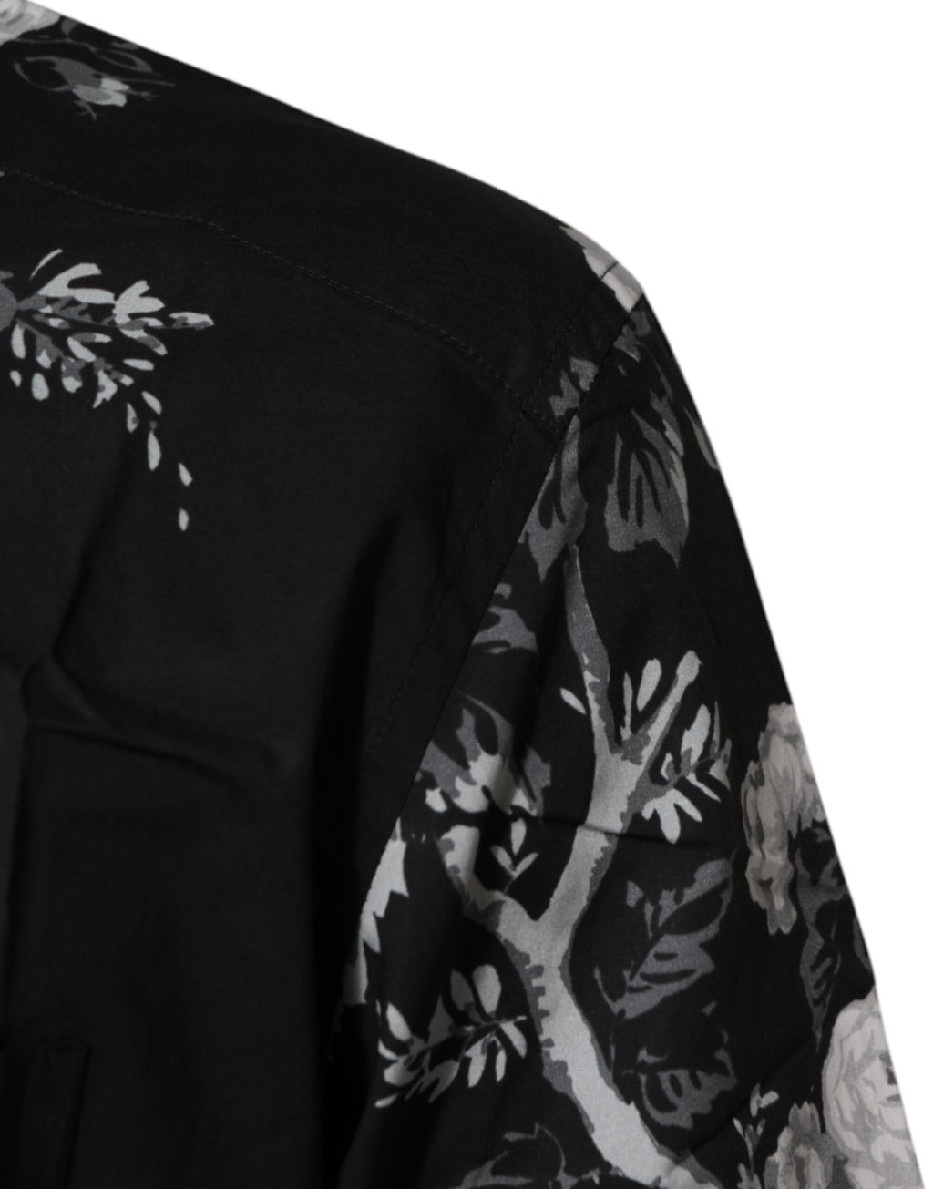 Dolce & Gabbana Black Floral Collared GOLD Casual Polo Shirt