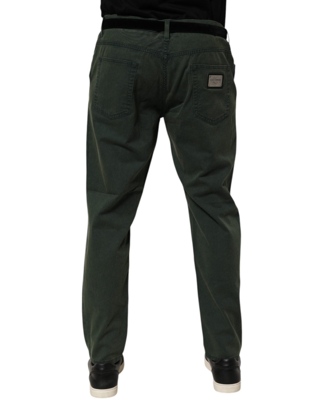 Dolce & Gabbana Dark Green Cotton Stretch Loose Denim Jeans