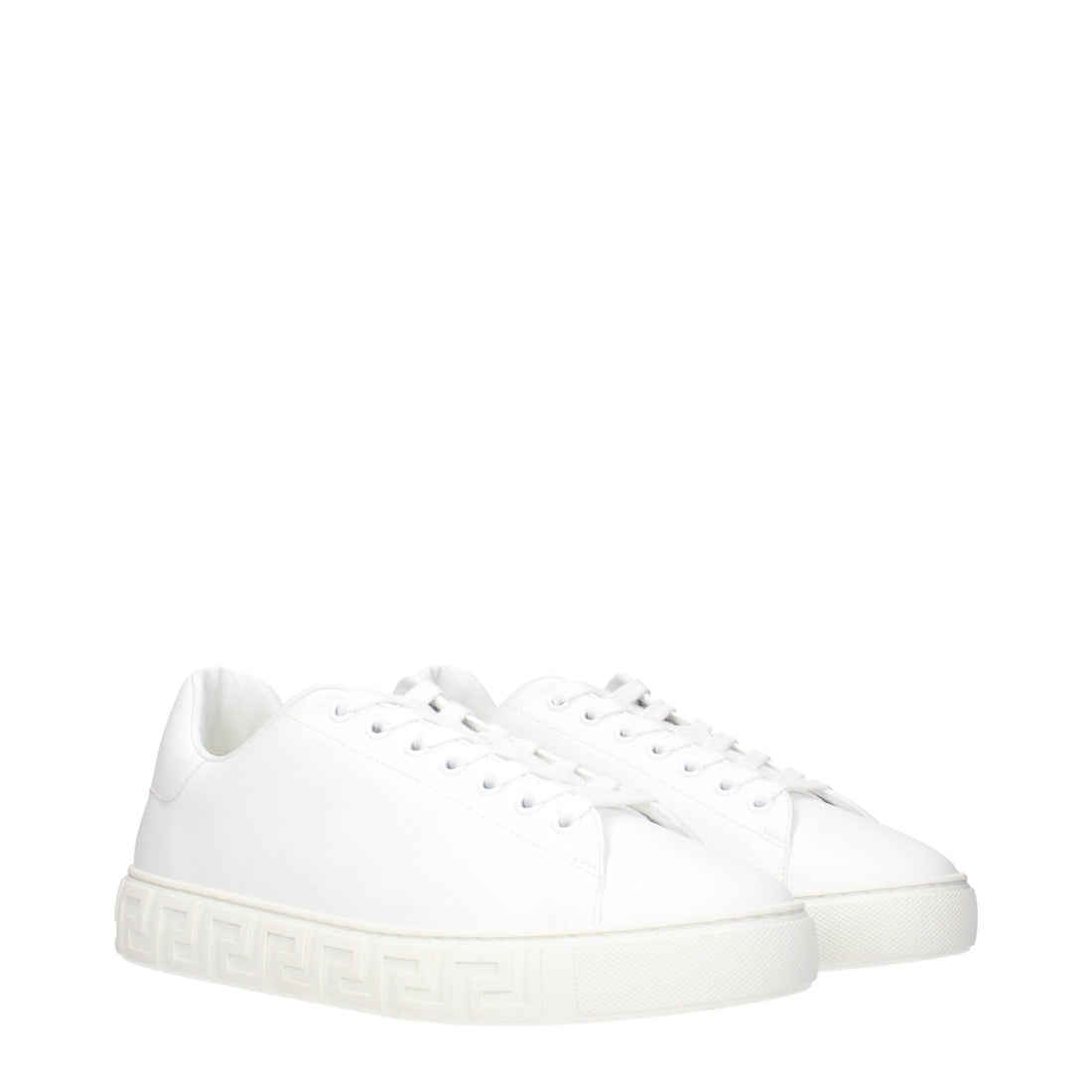 Versace White Leather Low Top Sneakers