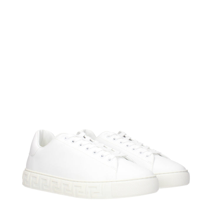 Versace White Leather Low Top Sneakers