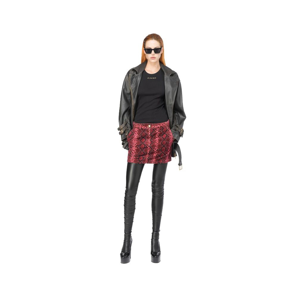PINKO Red Cotton Skirt