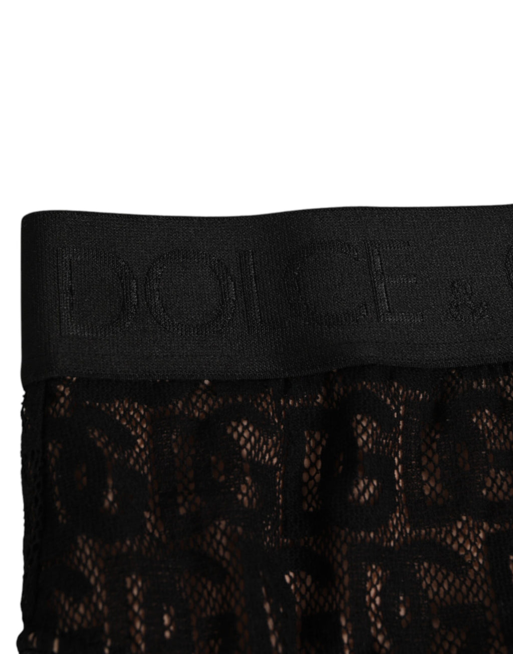 Culotte taille haute en dentelle noire Dolce &amp; Gabbana avec logo DG