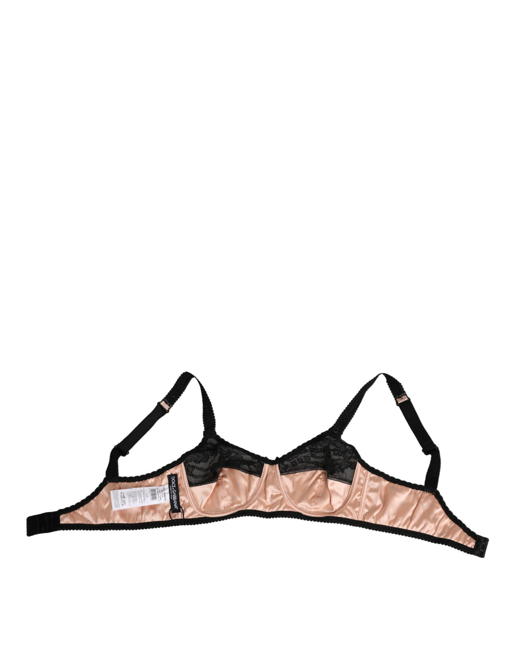 Soutien-gorge à bonnets souples en soie beige à imprimé cœur Dolce &amp; Gabbana