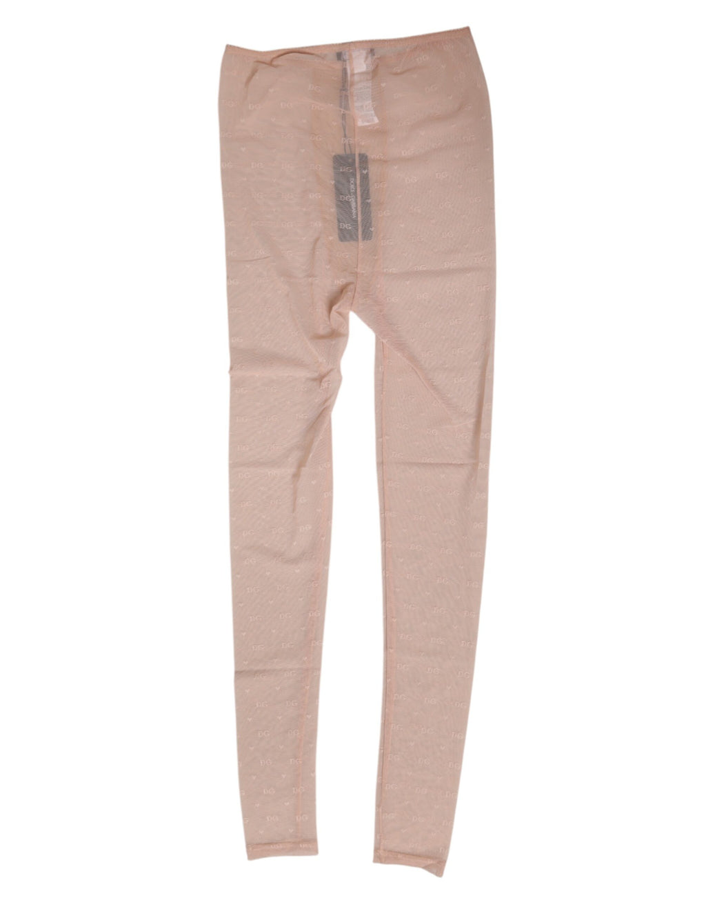 Dolce &amp; Gabbana Leggings en dentelle et nylon beige avec logo