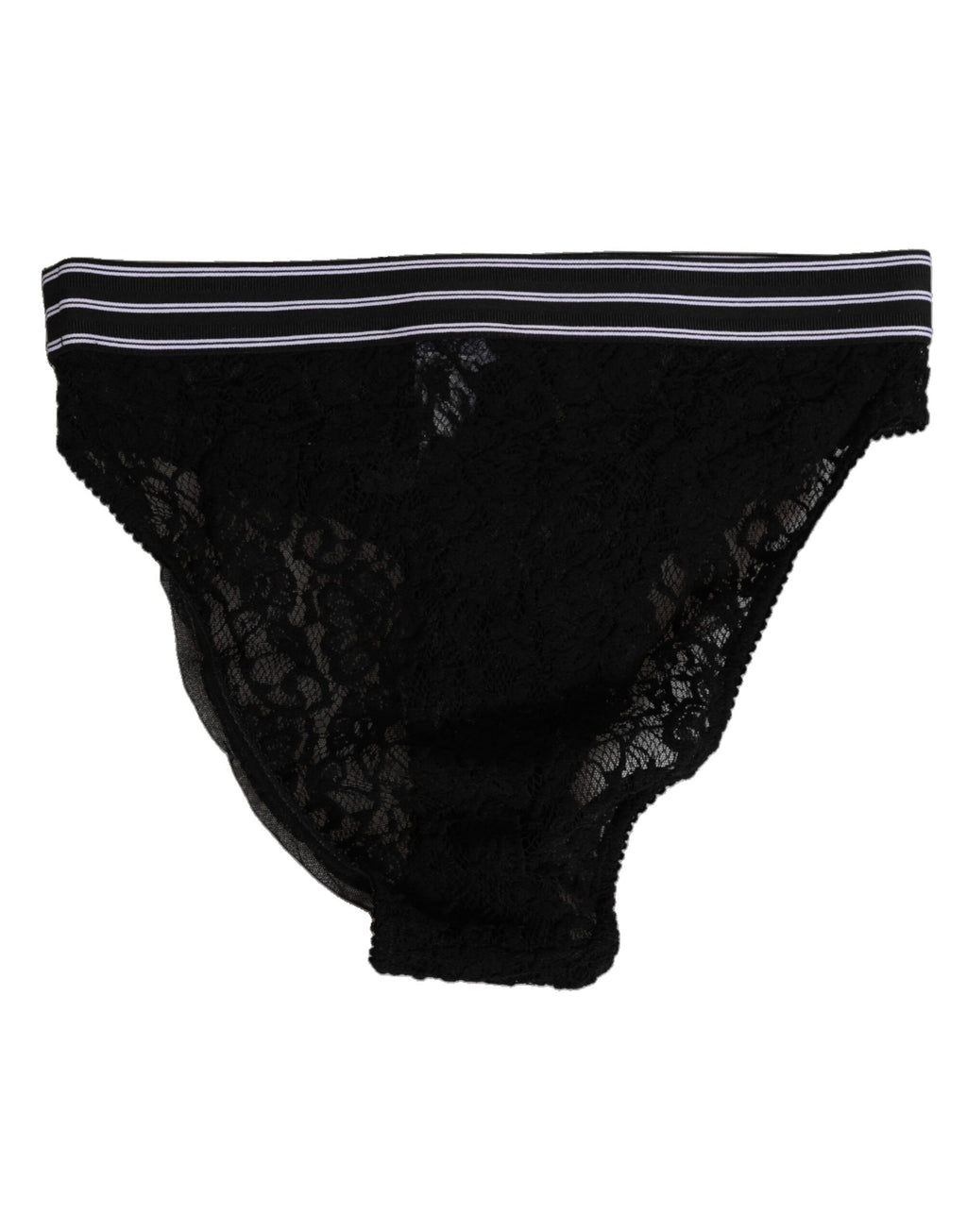 Slip en dentelle noire Dolce &amp; Gabbana avec ceinture à logo