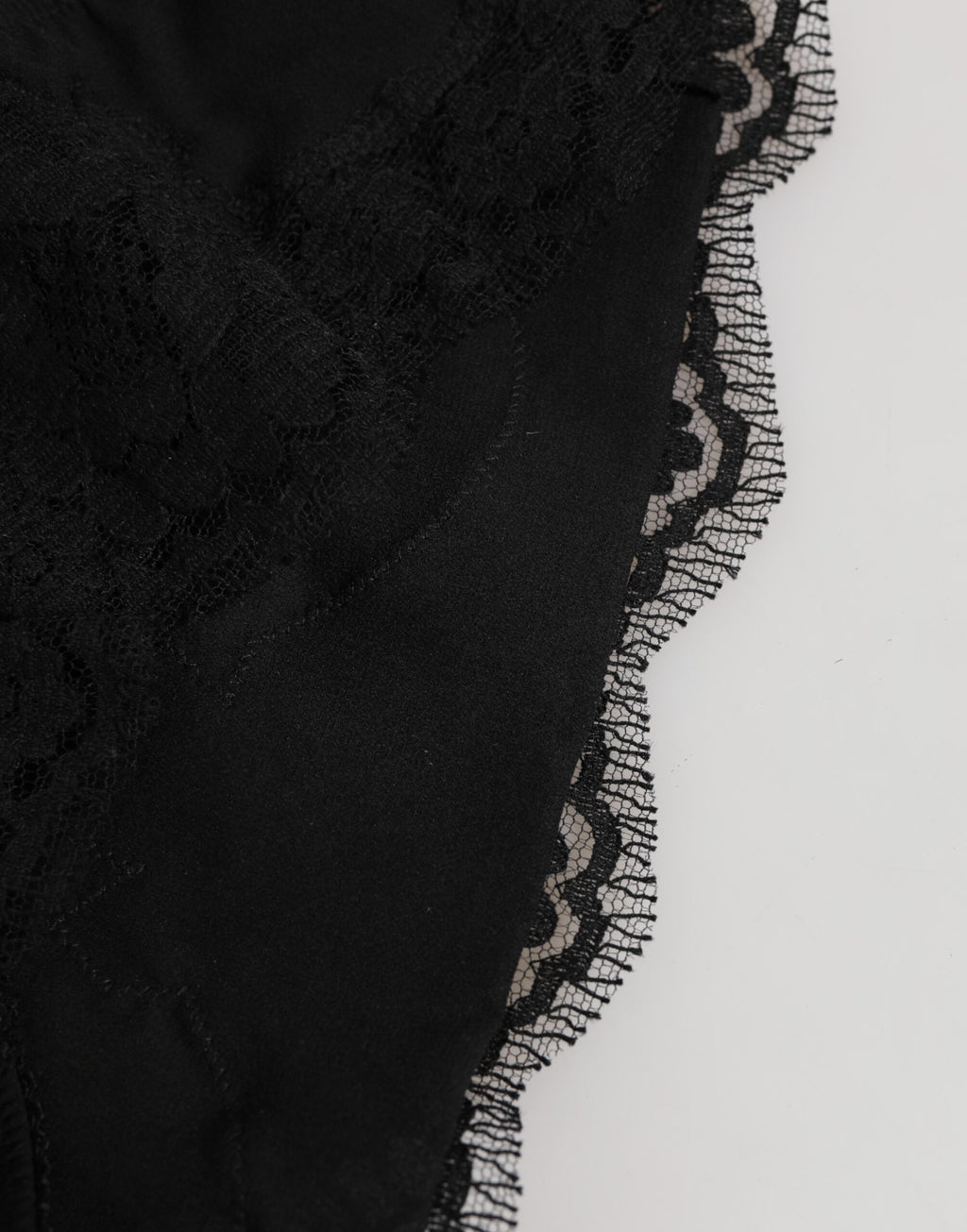 Culotte en satin de soie noir et dentelle florale Dolce &amp; Gabbana