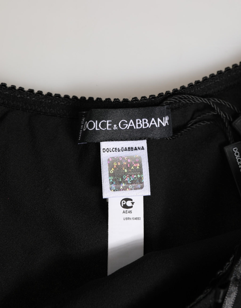 Culotte en satin de soie noir et dentelle florale Dolce &amp; Gabbana