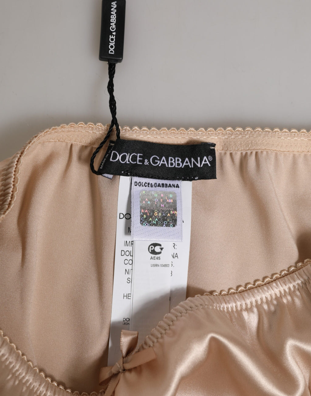 Culotte en satin de soie beige Dolce &amp; Gabbana en dentelle florale