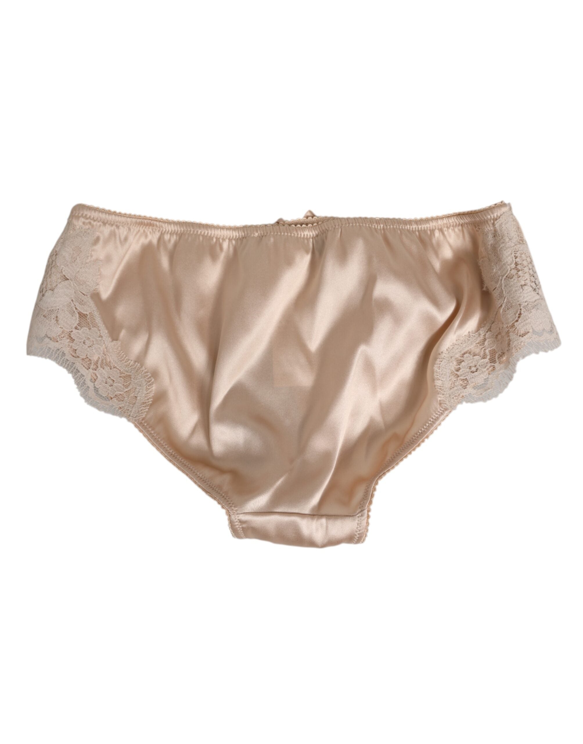Culotte en satin de soie beige Dolce &amp; Gabbana en dentelle florale