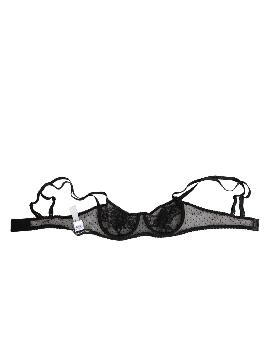 Soutien-gorge balconnet à armatures à fleurs noires Dolce &amp; Gabbana