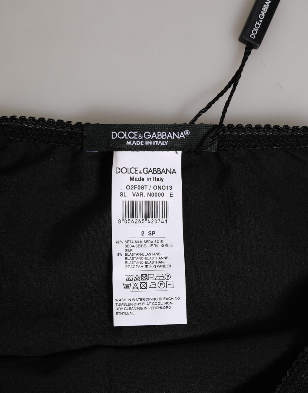 Culotte taille haute en soie extensible noire Dolce &amp; Gabbana