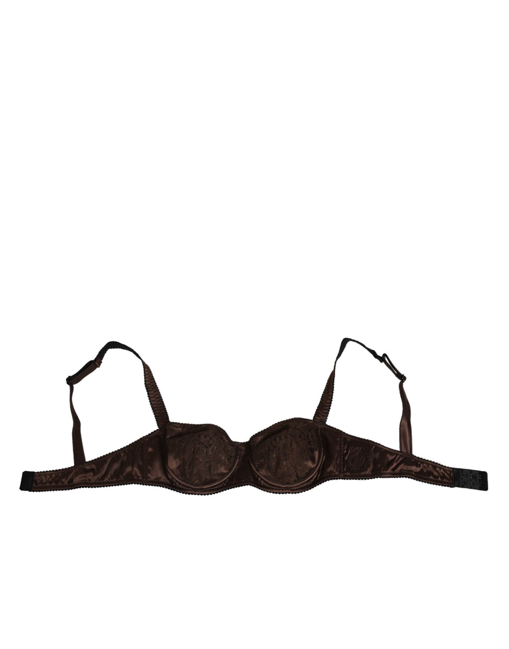 Soutien-gorge balconnet à armatures en soie marron Dolce &amp; Gabbana