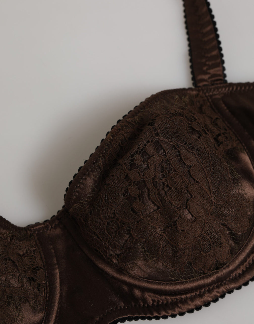Soutien-gorge balconnet à armatures en soie marron Dolce &amp; Gabbana