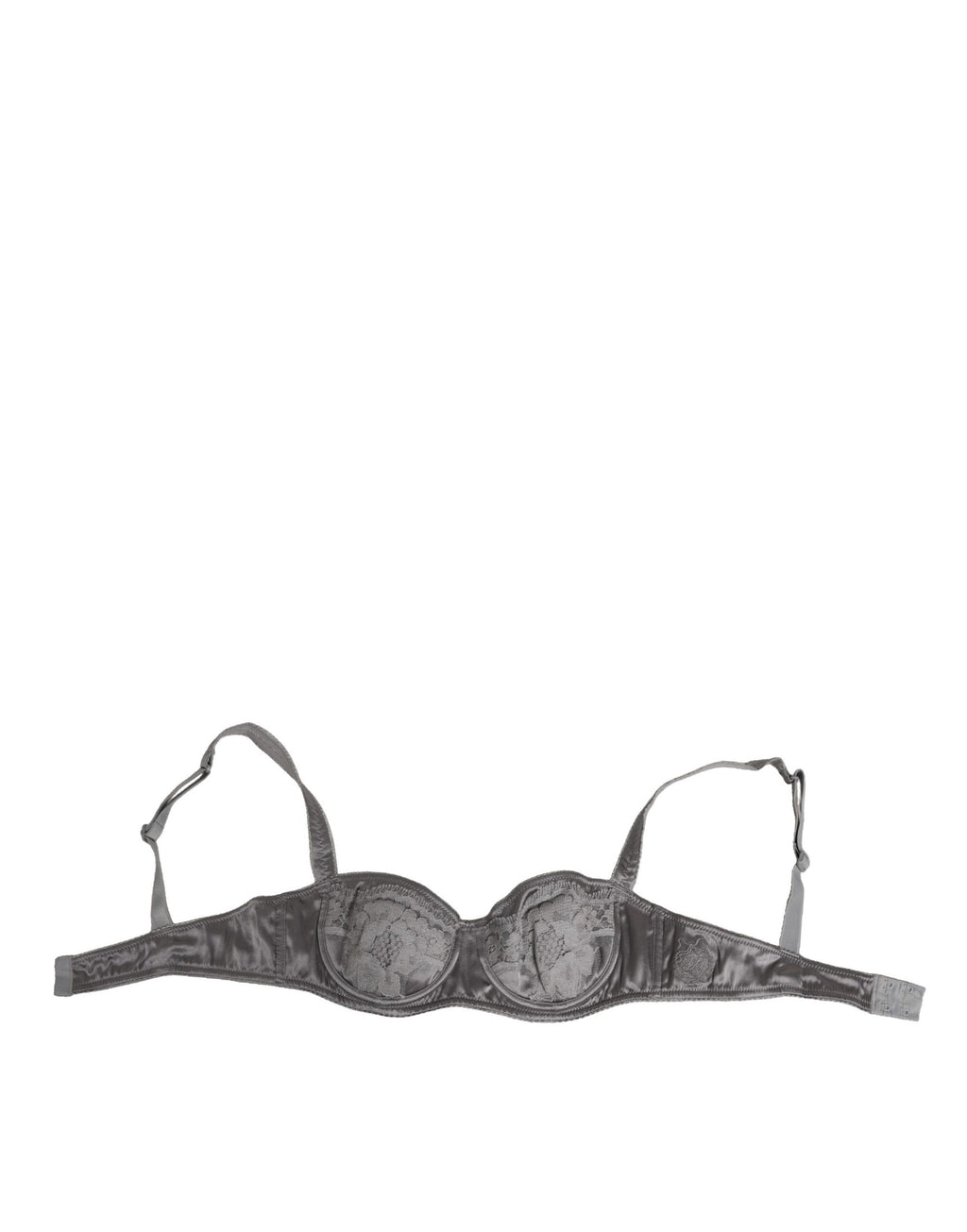 Soutien-gorge balconnet à armatures en soie grise Dolce &amp; Gabbana