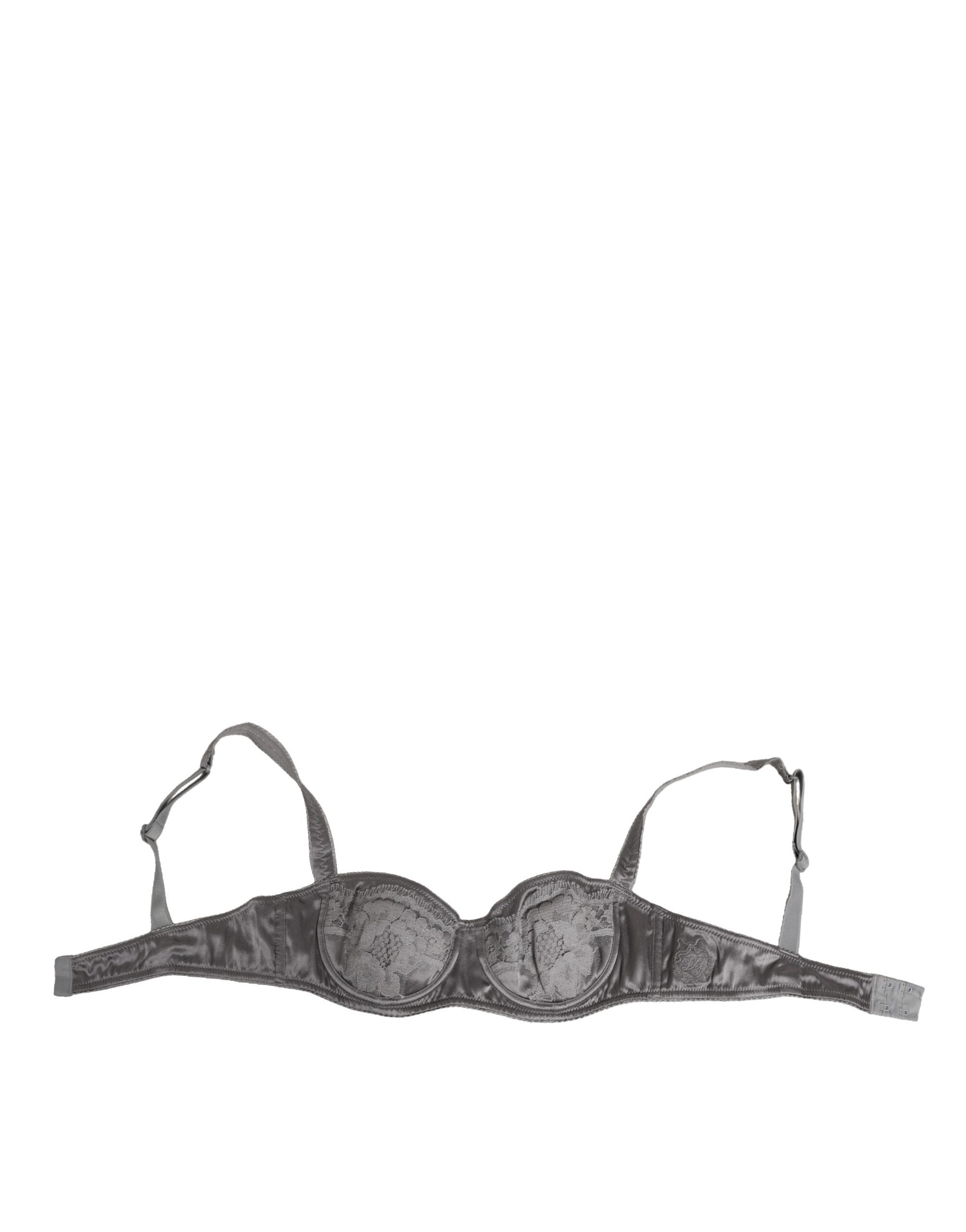 Soutien-gorge balconnet à armatures en soie grise Dolce &amp; Gabbana