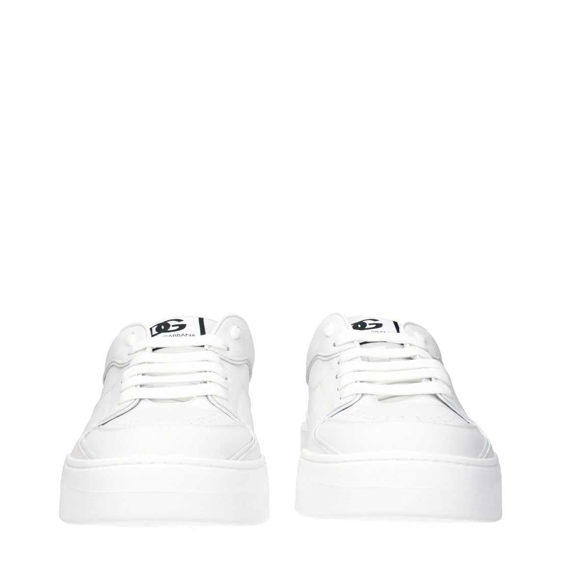 Dolce & Gabbana White Leather Low Top Sneakers