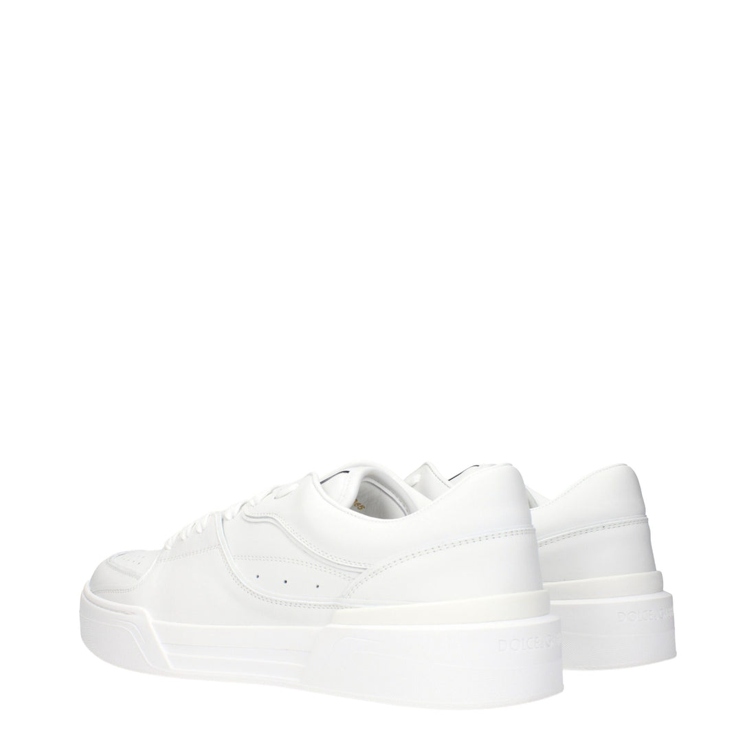Dolce & Gabbana White Leather Low Top Sneakers