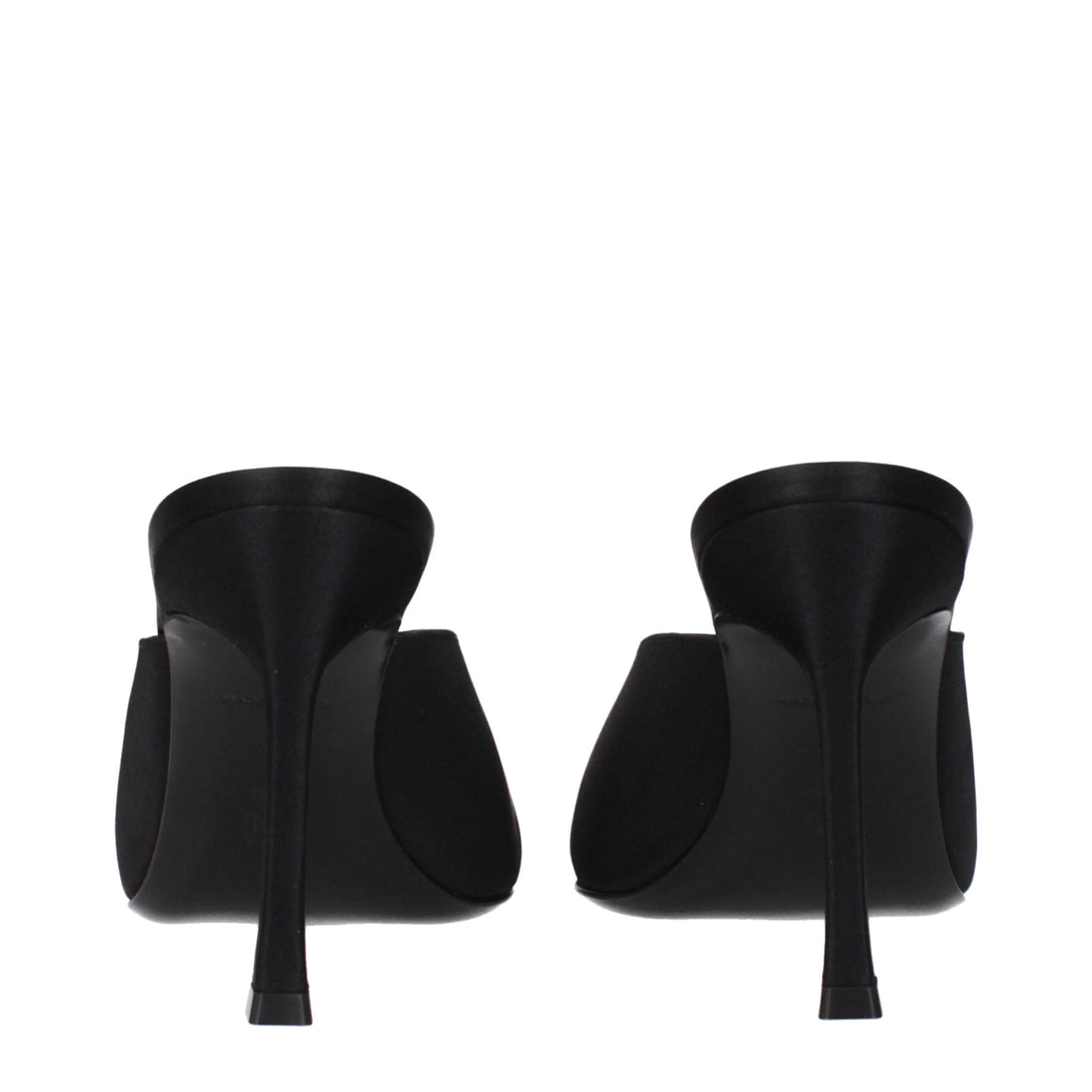 Amina Muaddi Black Satin Pumps