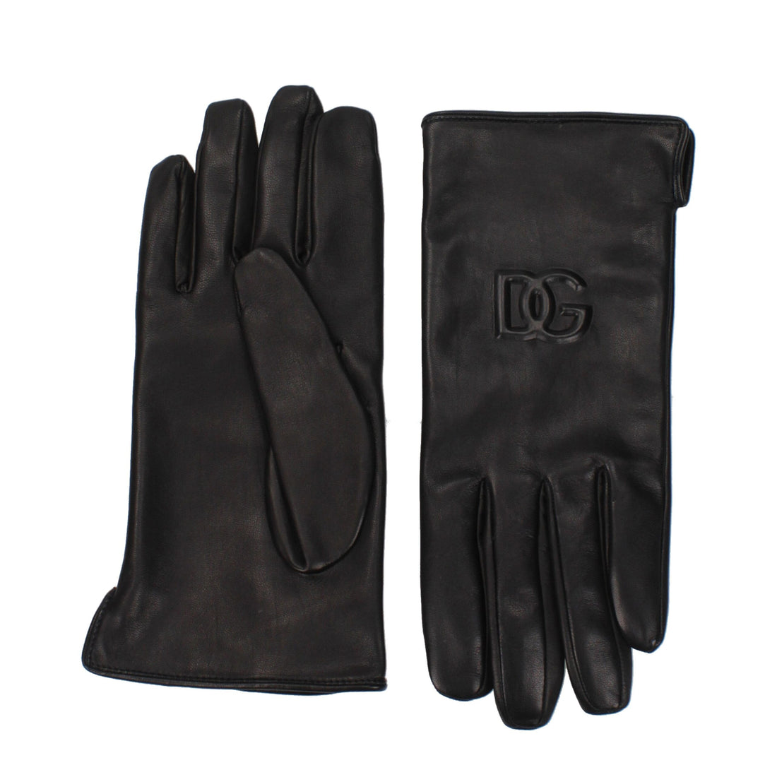 Dolce & Gabbana Black Leather Gloves