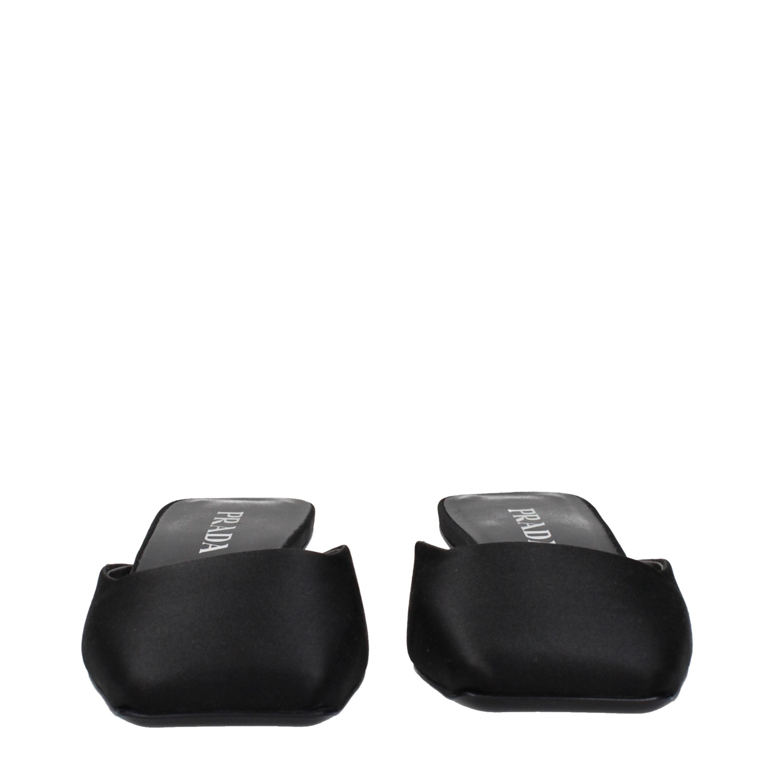 Prada Black Satin Sandals