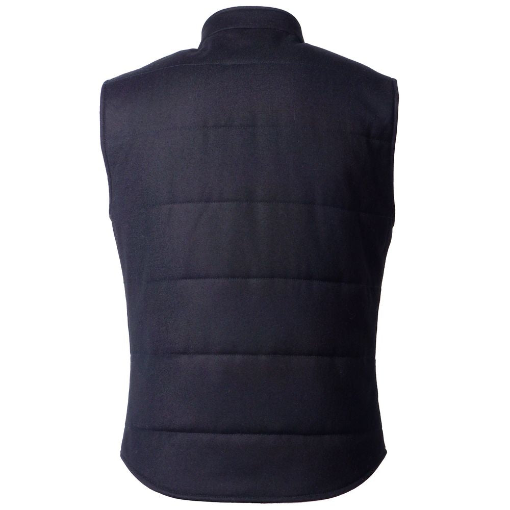 Veste sans manches en laine bleue fabriquée en Italie