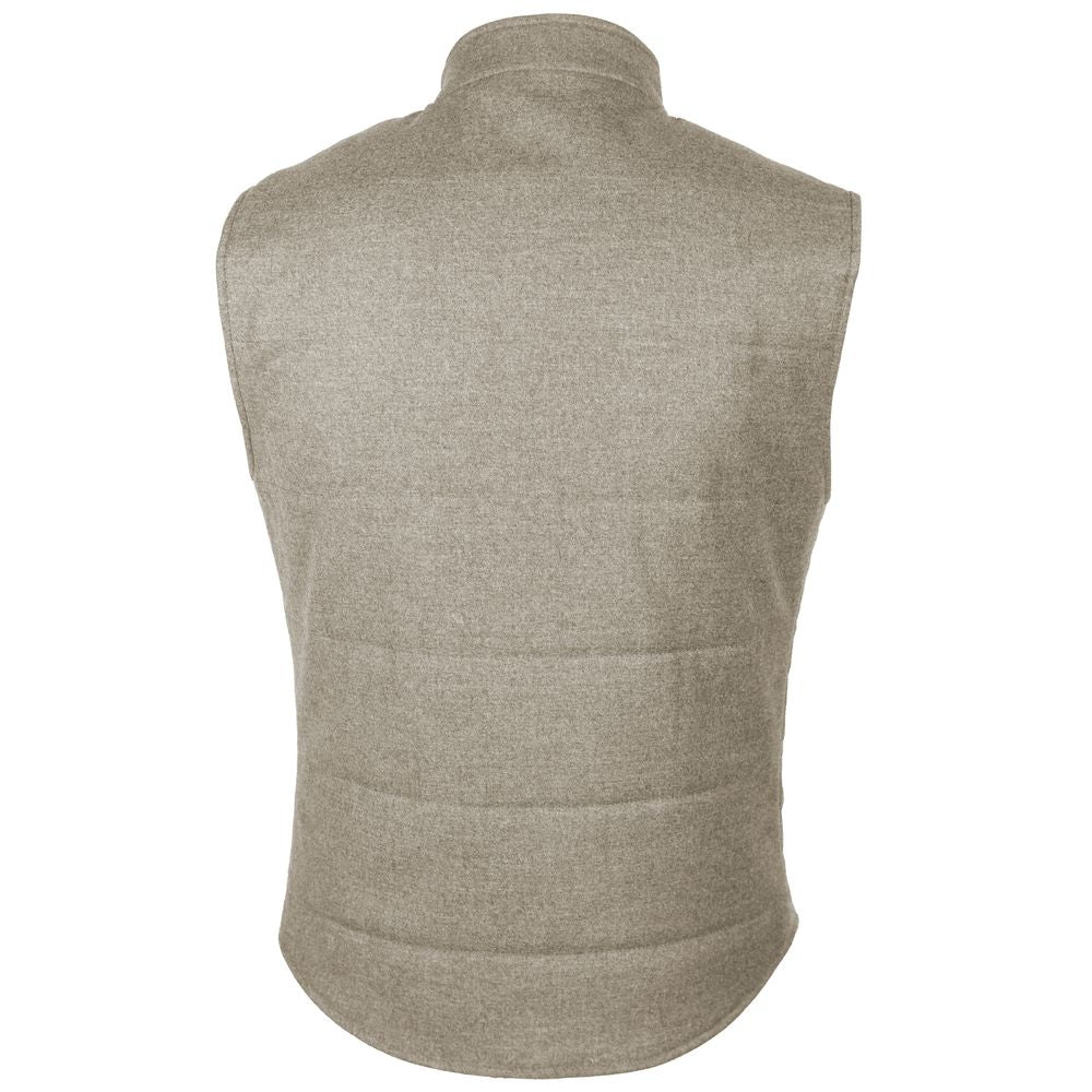 Veste sans manches en laine beige fabriquée en Italie
