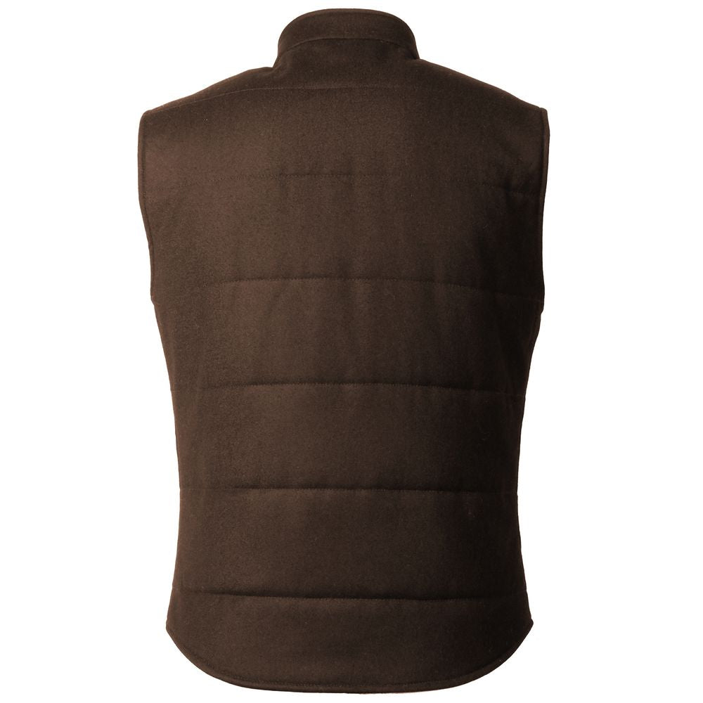 Veste sans manches en laine marron fabriquée en Italie