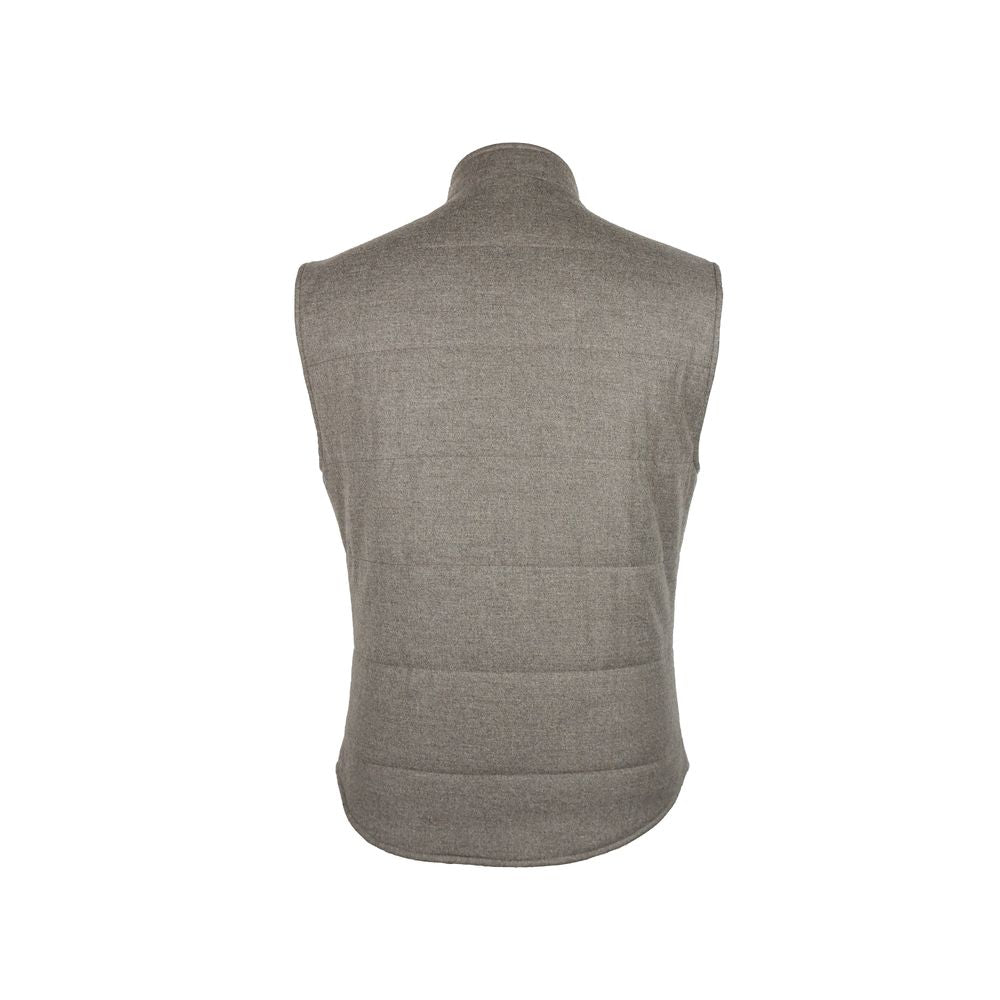 Veste sans manches en laine marron fabriquée en Italie