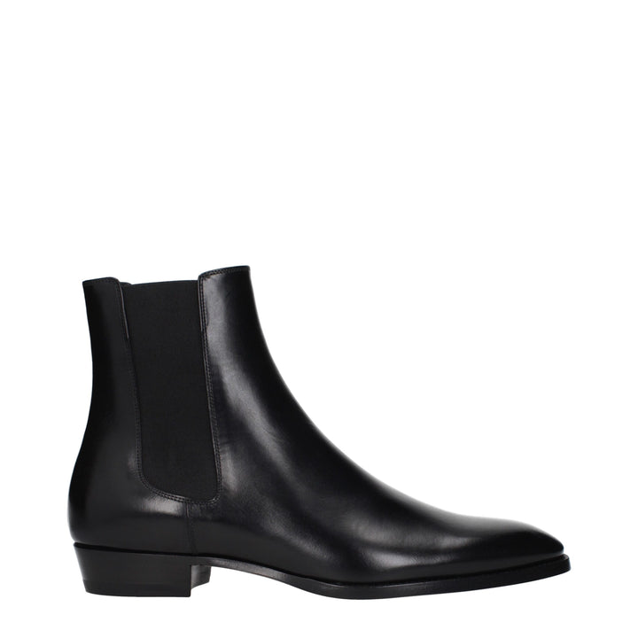 Celine Black Leather Ankle Boots
