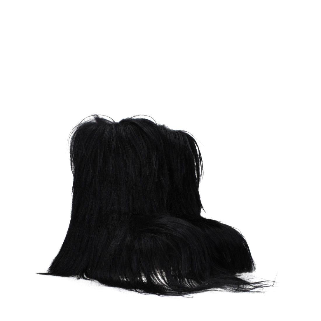 Rick Owens Black Fur Ankle Boots