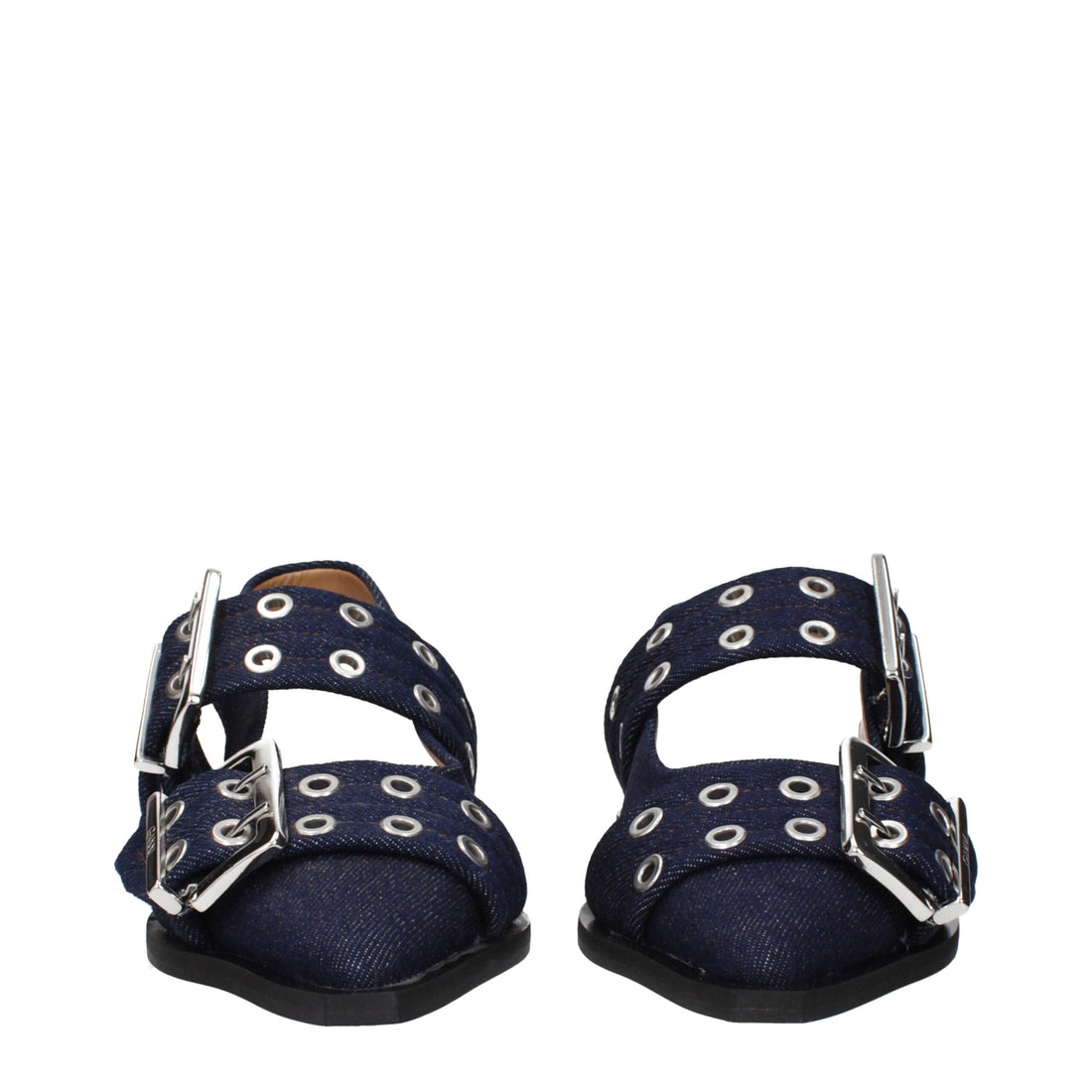 Ganni Blue Fabric Sandals