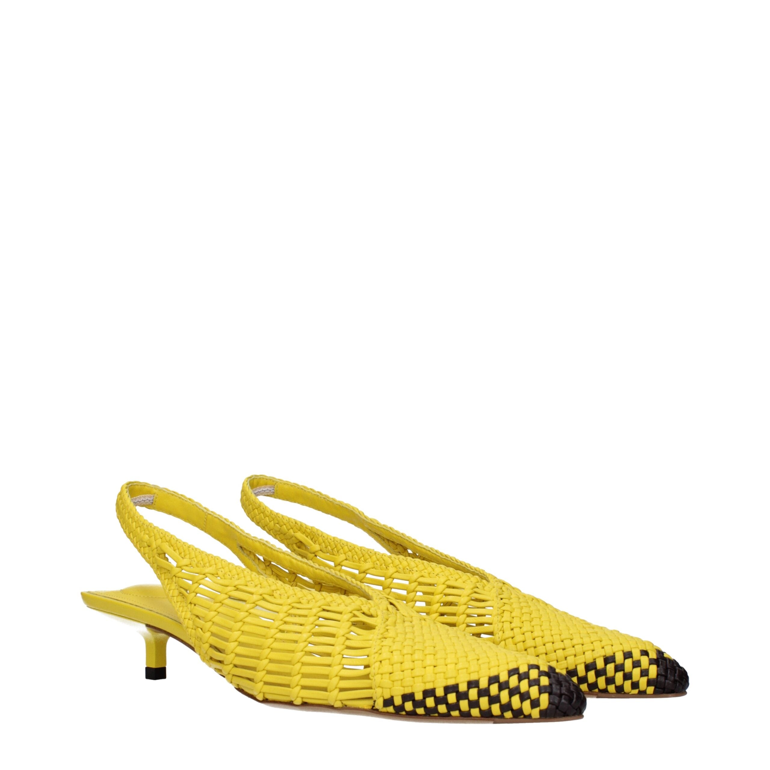 Jacquemus Yellow Leather Sandals