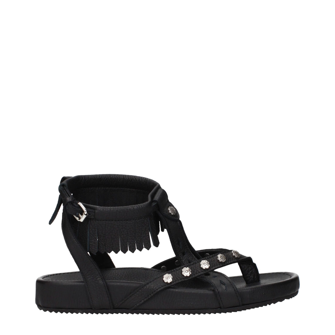 Isabel Marant Black Leather Flat Sandals